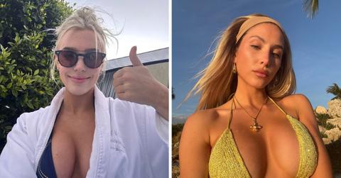 Split photo of Alix Earle, Alex Cooper