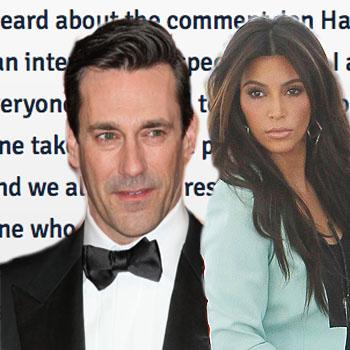 //kim kardashian slams jon hamm twitter