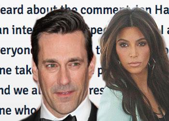 //kim kardashian slams jon hamm twitter