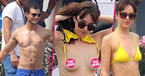 //dakota johnson topless bikini fifty shades of grey set pp