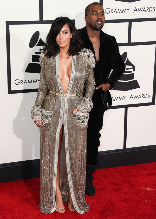 Kim Kardashian Kanye West Grammy Awards Photos