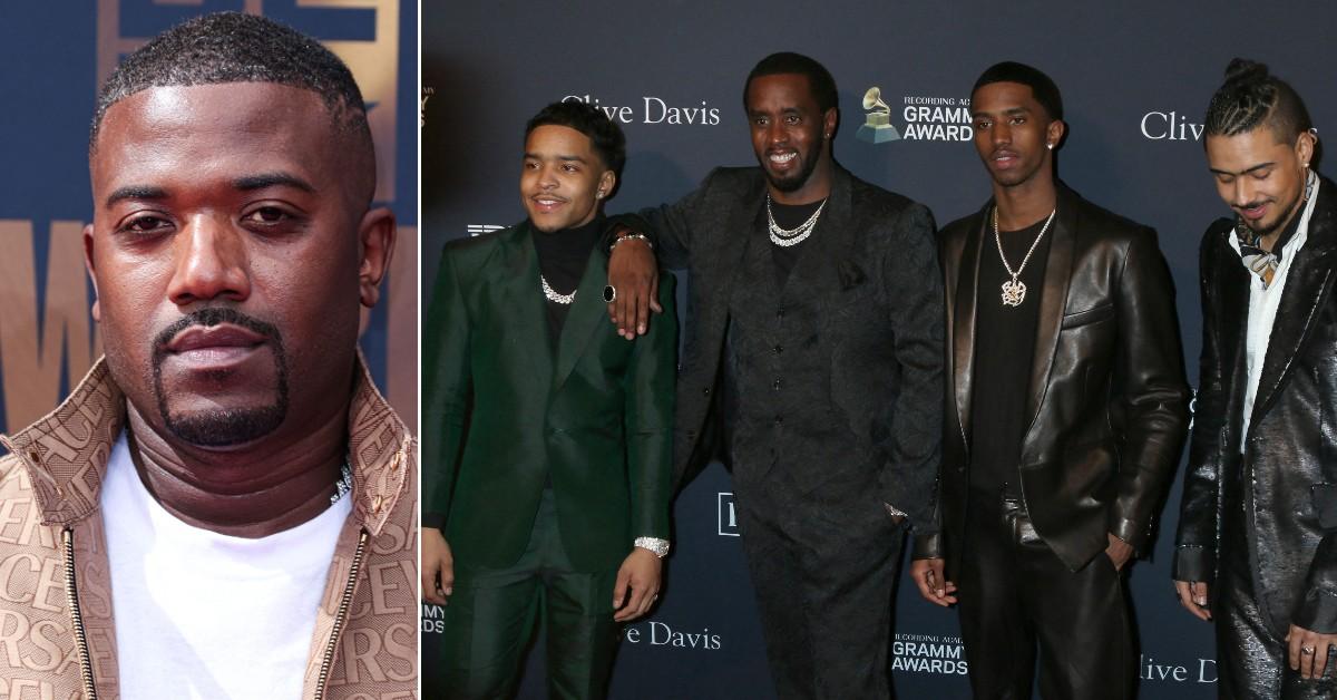 Composite photo of Ray J, Sean 'Diddy' Combs, Christian Combs, Justin Combs, Quincy Brown