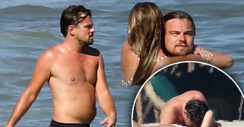 //leonardo dicaprio shirtless beach new girlfriend nina agdal