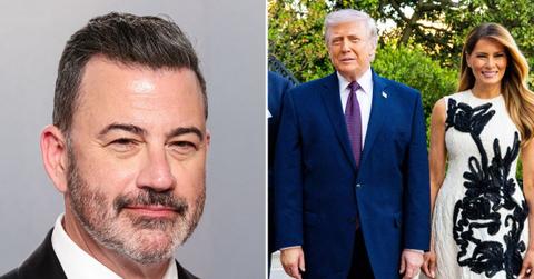 picture of jimmy Kimmel, Donald Trump and Melania Trump