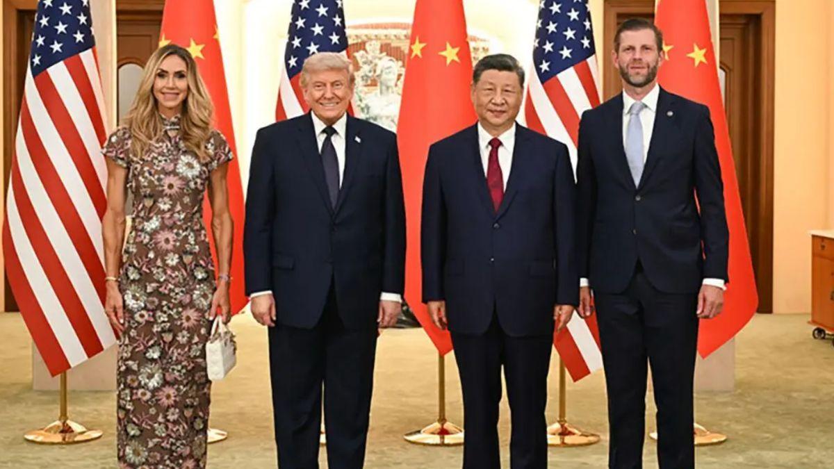 Photo of Lara Trump, Donald Trump, Xi Jinping, Eric Trump