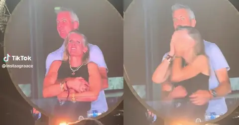 Composite photo of Kristin Cabot and Andy Byron