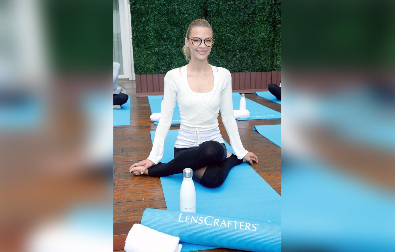 //Jaime King LensCrafters Host Rooftop Eye Healthy Yoga Class