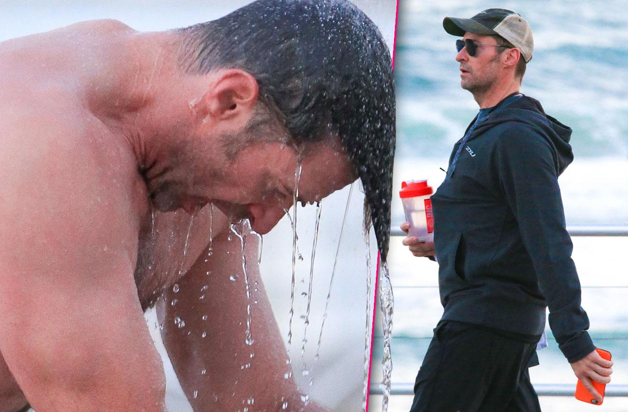 //Hugh jackman shirtless body shower pp