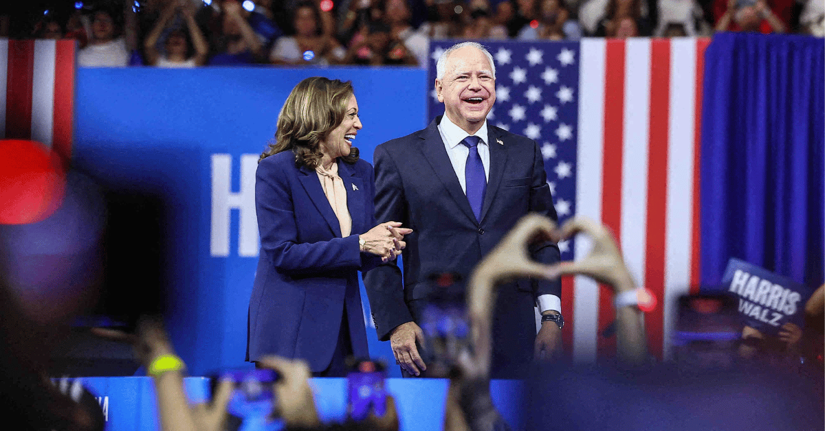 Kamala Harris and Tim Walz