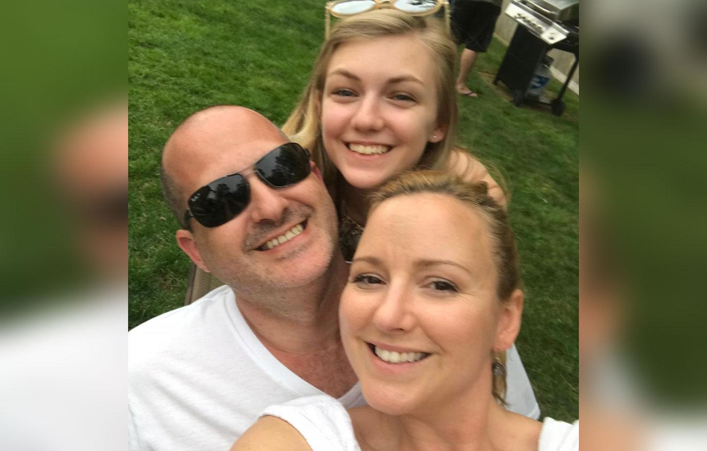 Gabby with her dad and stepmom