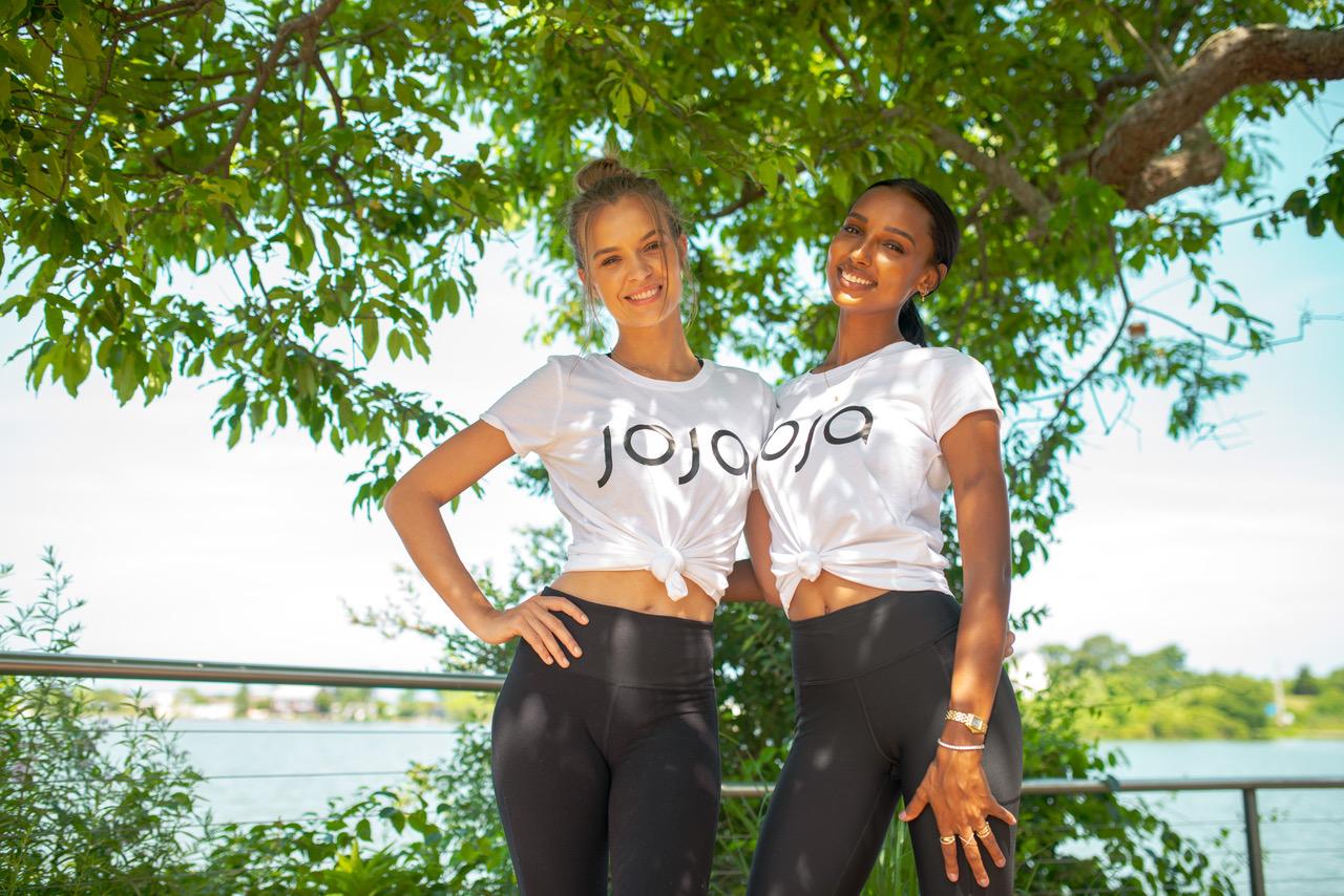 Victoria’s Secret Angels Josephine Skriver (left) and Jasmine Tookes (right) host the 5th annual SWEAT Fitness Festival at The Surf Lodge in Montauk. P