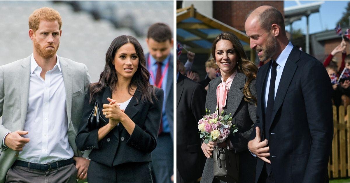 Split photos of Prince Harry, Meghan Markle, Kate Middelton and Prince William