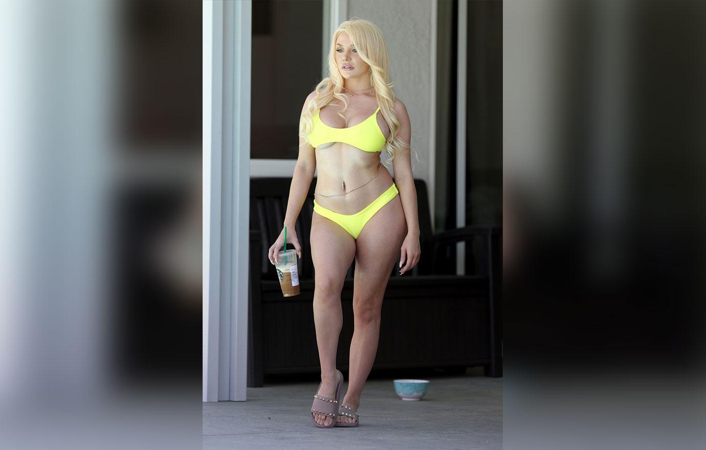 Courtney Stodden Underboob Neon Bikini