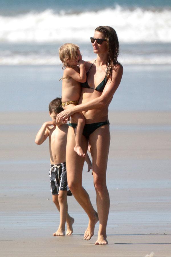 Gisele Bundhen Bikini Photos -- Family Beach Day In Costa Rica