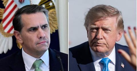 A photo of Todd Blanche alongside a photo of Donald Trump
