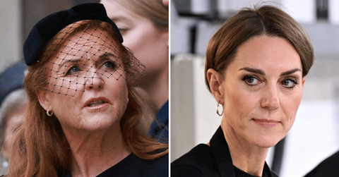 Split photo of Sarah Ferguson, Kate Middleton