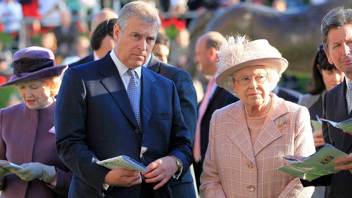 Photo of Queen Elizabeth and Prince Andrew