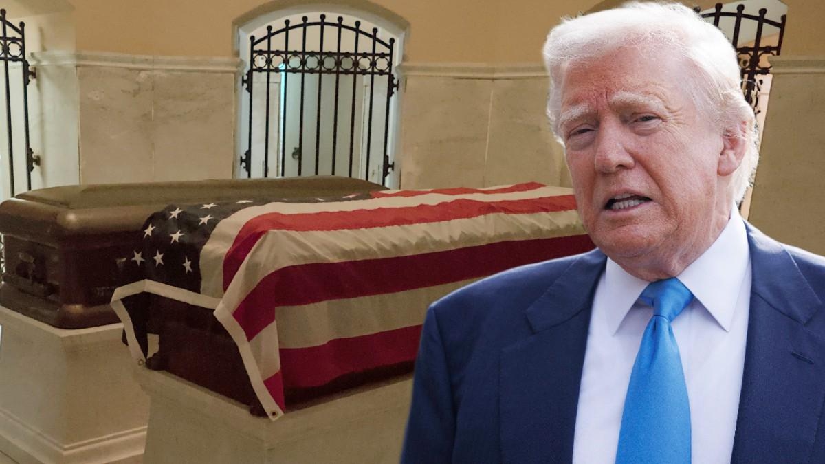 donald trump and casket