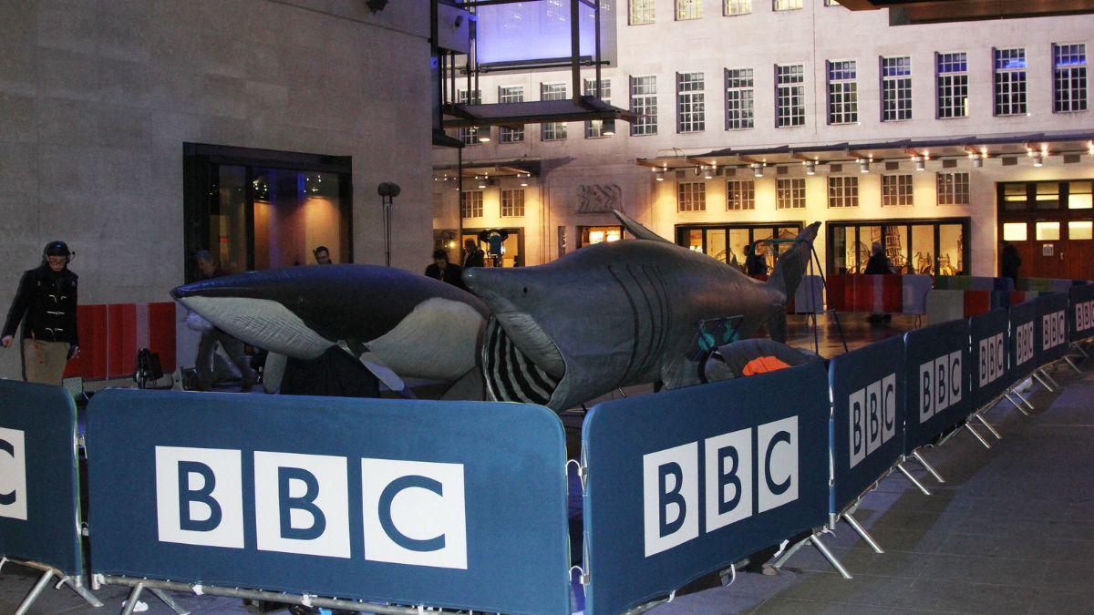 Photo of BBC barricade