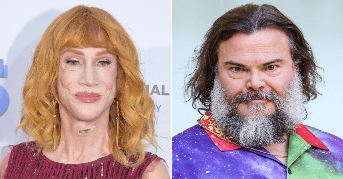 Split photo of Kathy Griffin, Jack Black