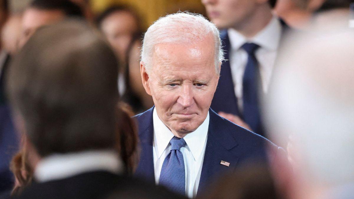 image of Biden later shifted to a message about democracy and his legacy.