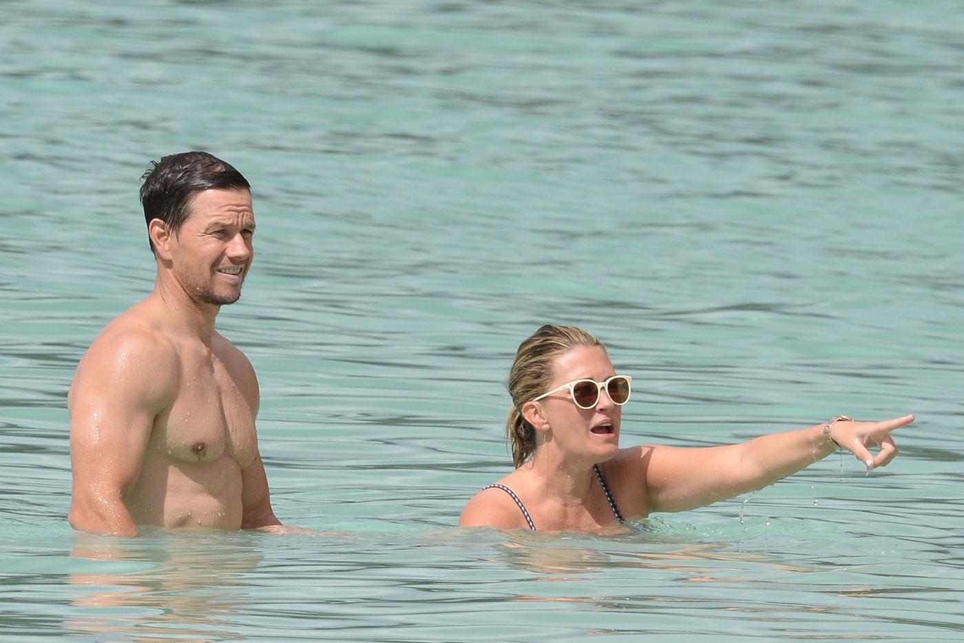 Mark Wahlberg Shirtless Muscles Wife Photos