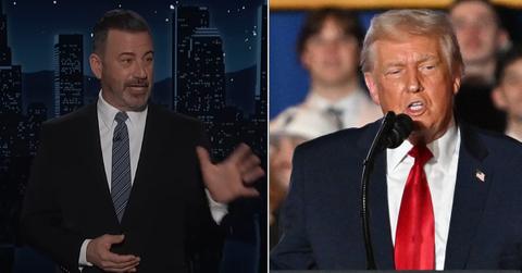 Split photo of Jimmy Kimmel, Donald Trump