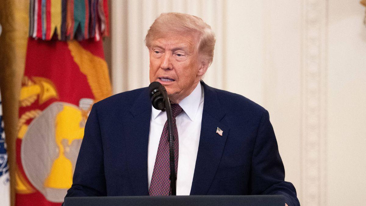 image of Trump had just finished delivering remarks at Joint Base Andrews in Maryland.