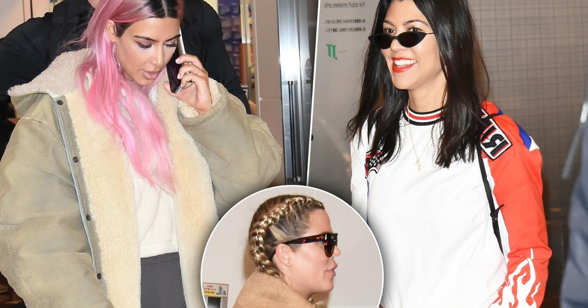 Kim, Khloe & Kourtney Touch Down In Tokyo