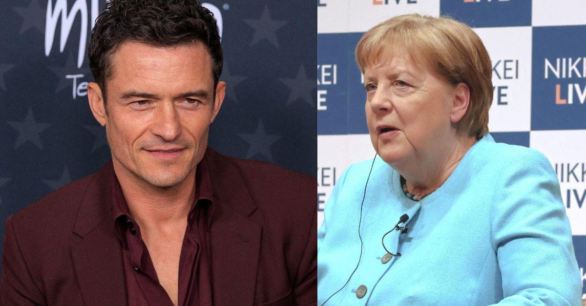 Angela Merkel was humorously paired with Orlando Bloom in a satirical post from 'The Onion.'