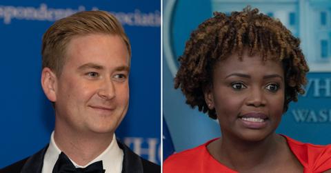 peter doocy karine jean pierre tweets donald trump stole election jpg