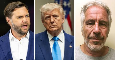 Photo of JD Vance, Donald Trump, Jeffrey Epstein