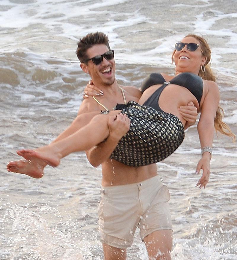 //mariah carey nip slip boobs bikini boyfriend bryan tanaka beach