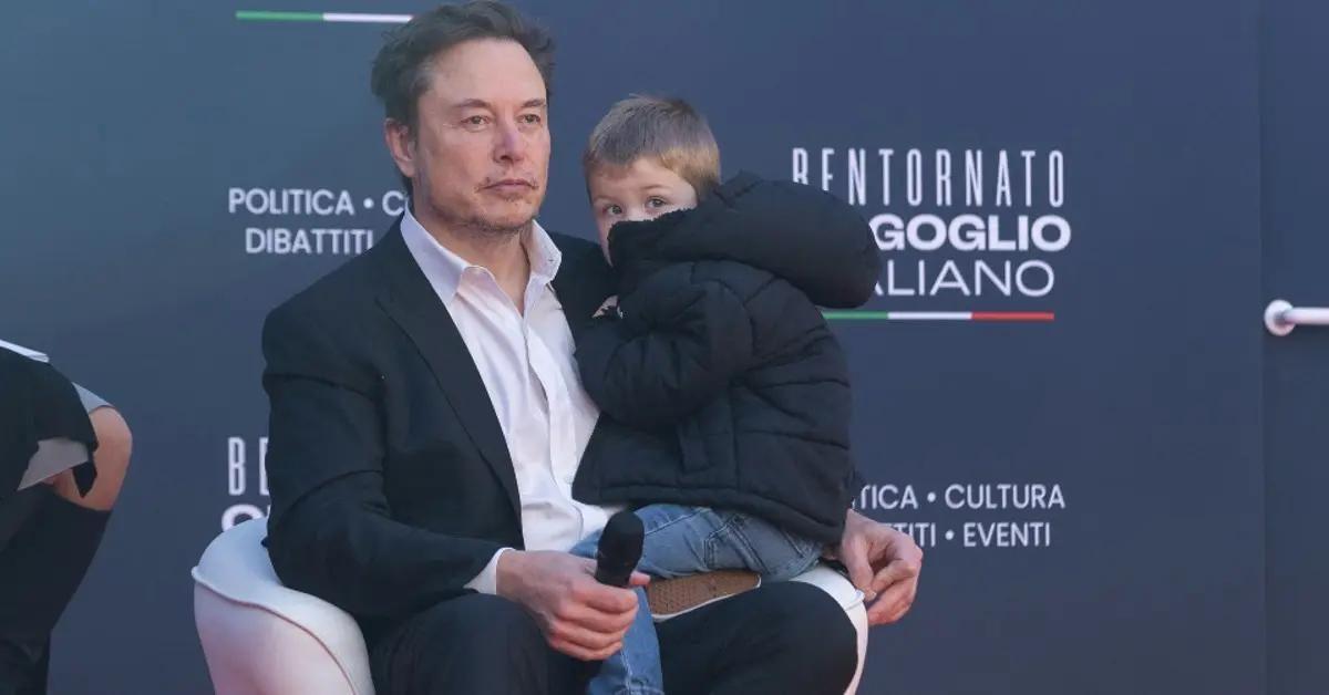 elon musk with one of his kids