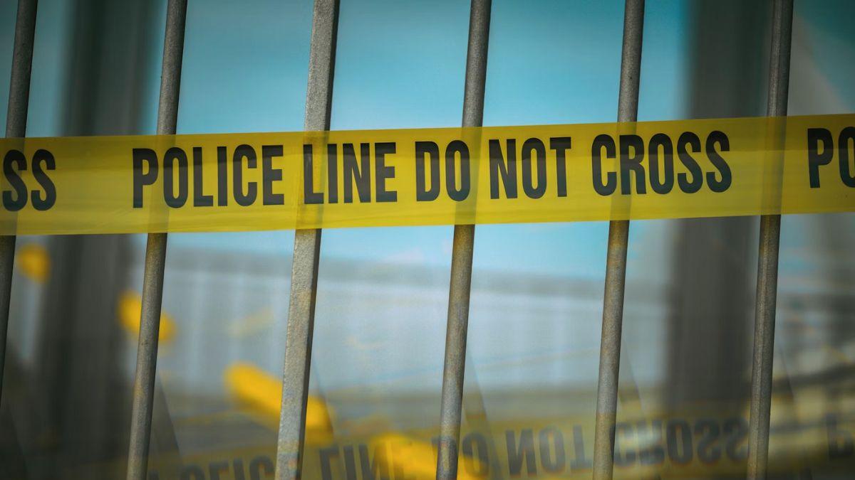 Photo of taped off crime scene