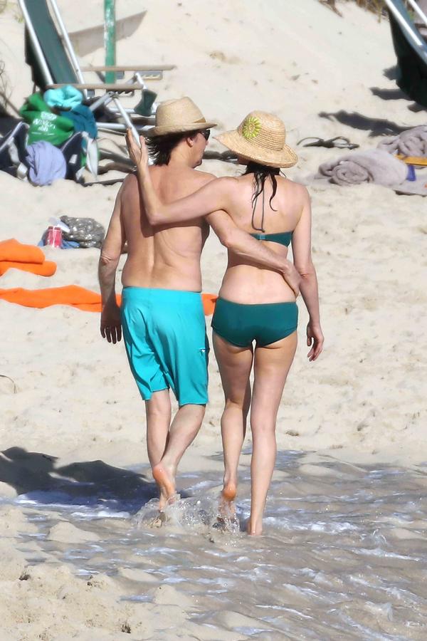 Shirtless Paul McCartney Wife Nancy Shevell Bikini Beach