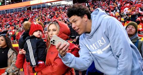 brittany mahomes sits with jackson mahomes super bowl snub club