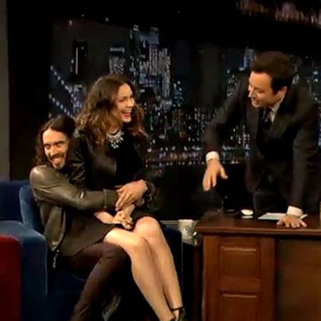 Katy Who? Russell Brand Shamelessly Flirts With Katharine McPhee, Bounces  Her On His Lap