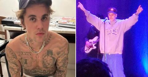 Split photos of Justin Bieber.