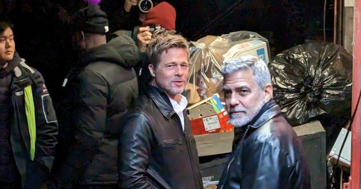 george clooney and brad pitt put friendship on ice