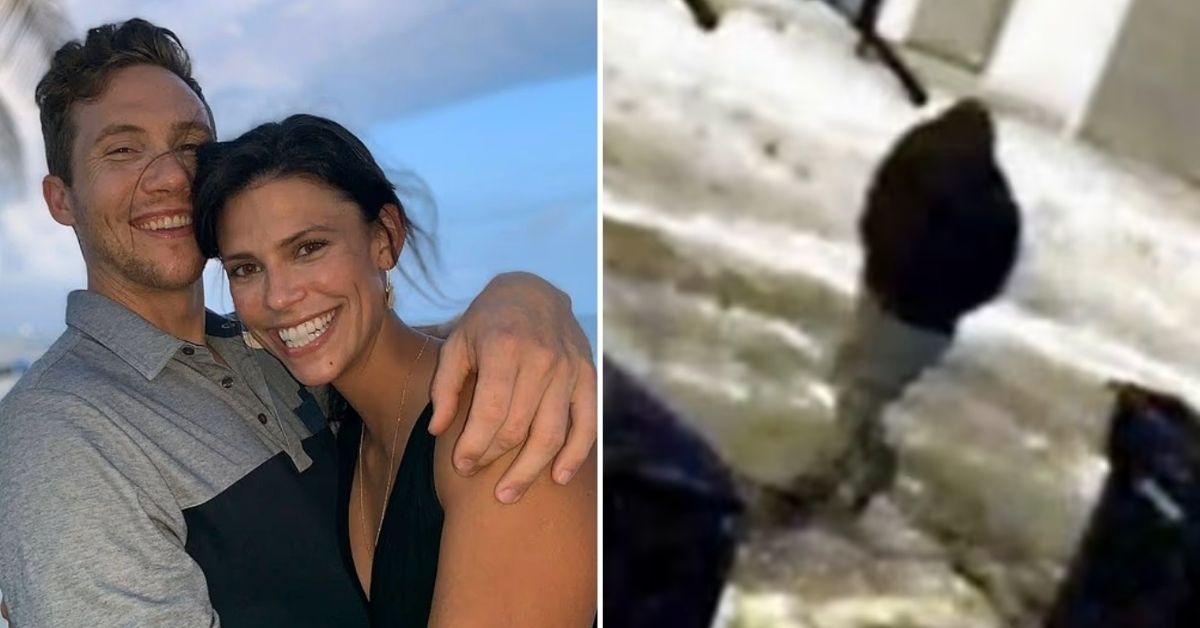 split photo of spencer and monique tepe and tape