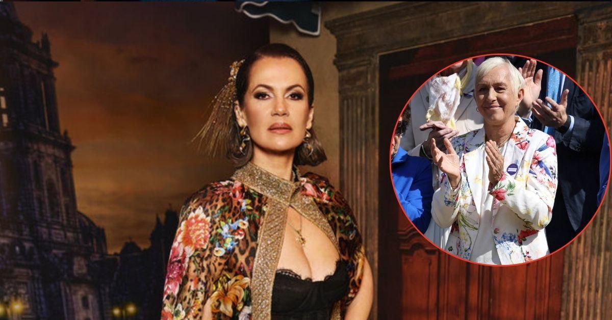 Composite photo of Julia Lemigova and Martina Navratilova