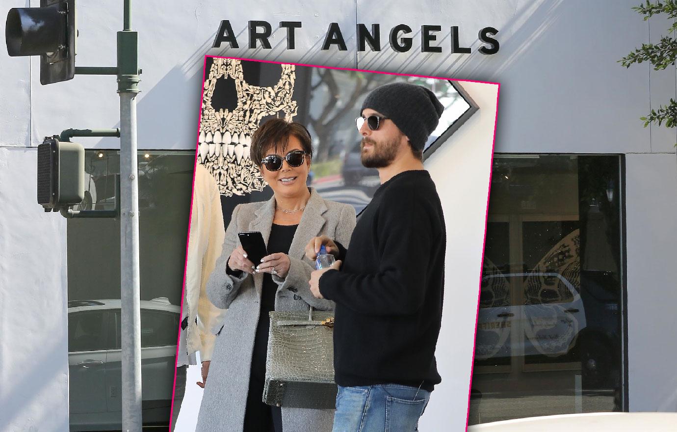 Kris Jenner And Scott Disick Visit Art Gallery