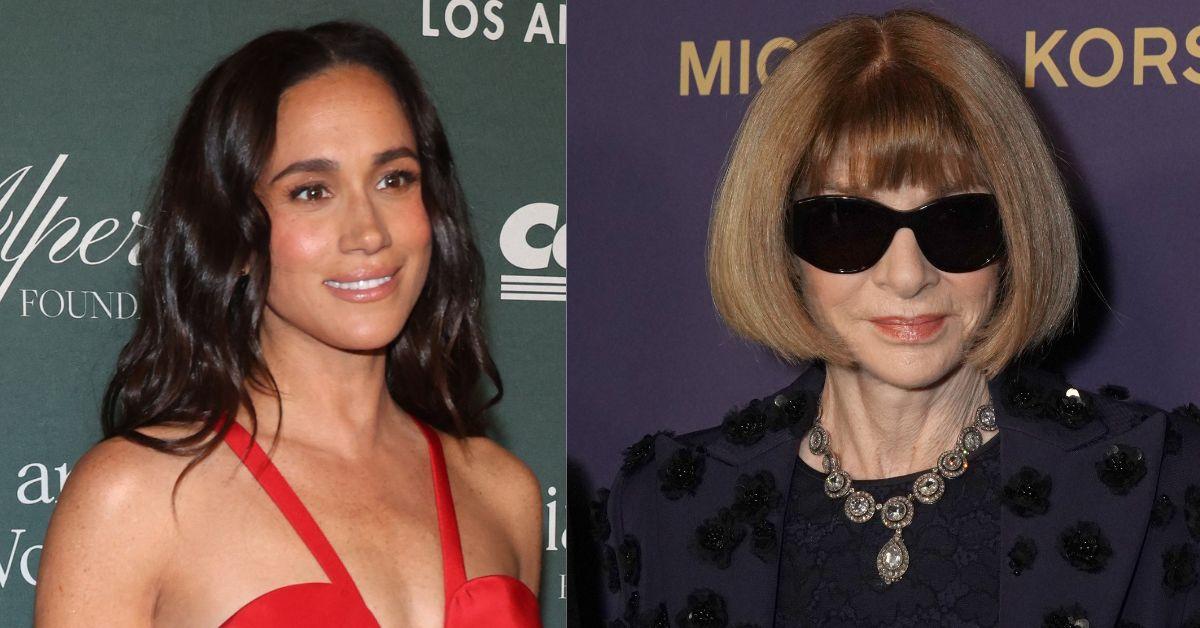 Meghan Markle was seen chatting with Anna Wintour at Paris Fashion Week amid efforts to ease past tension.