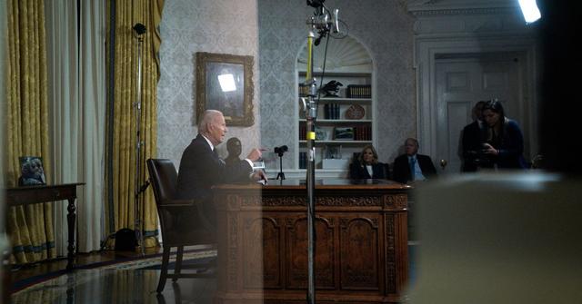 Biden Reads His Teleprompter Instructions Aloud During Oval Office Address