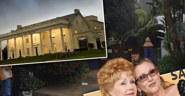 Carrie Fisher Debbie Reynolds Funeral Memorial Beverly Hills Home