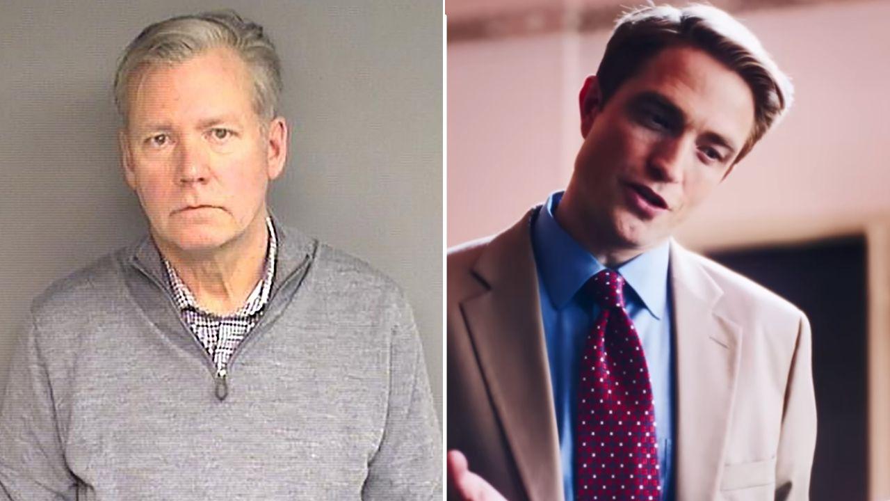 A photo of Chris Hansen alongside a photo of Robert Pattinson playing Chris Hansen