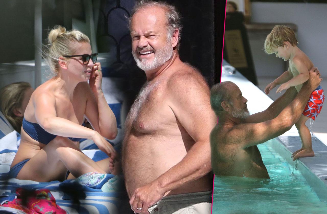PICS Kelsey Grammer Shirtless -- Actor Swims In Miami With Wife and Kids