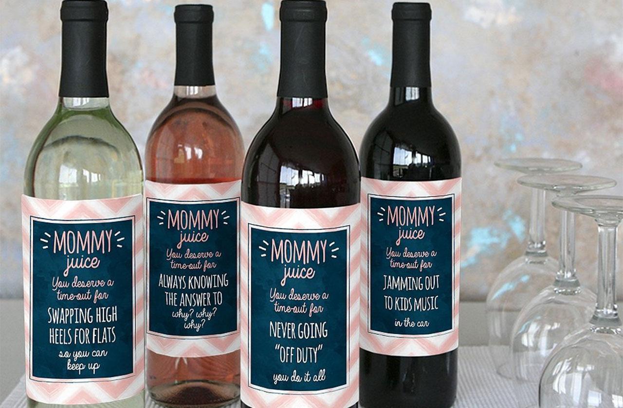 mommys time out wine bottle label gifts