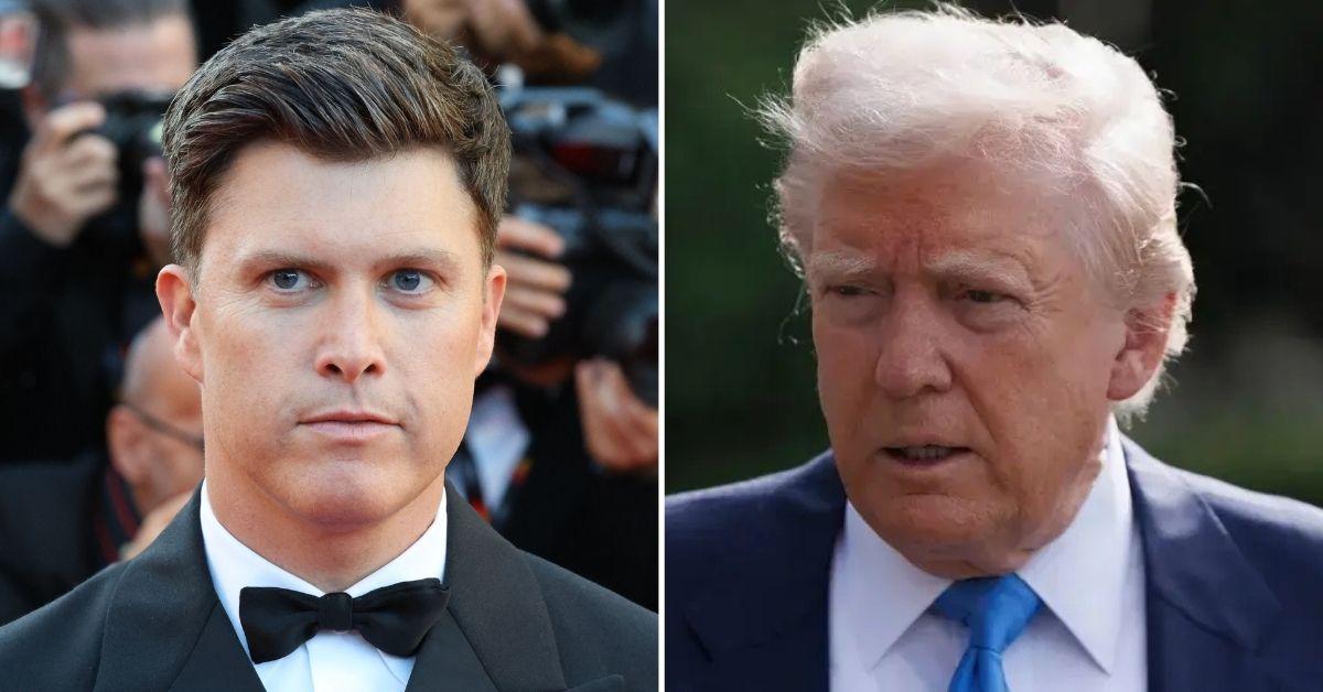 photo of Colin Jost and Donald Trump